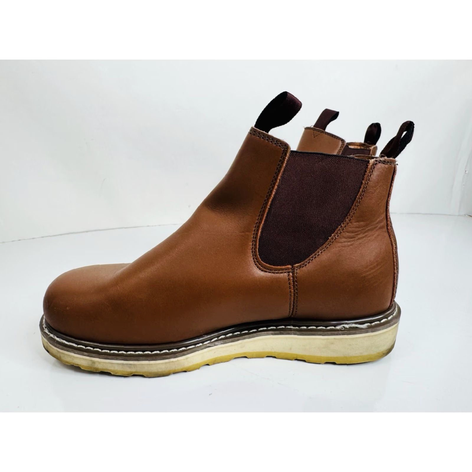 Sears VINTAGE SEARS DIE HARD Sure Track Men Boots Slip On Chukka Work Brown Leather 10.5 Mens Size US 11 / EU 44 - 3 Thumbnail