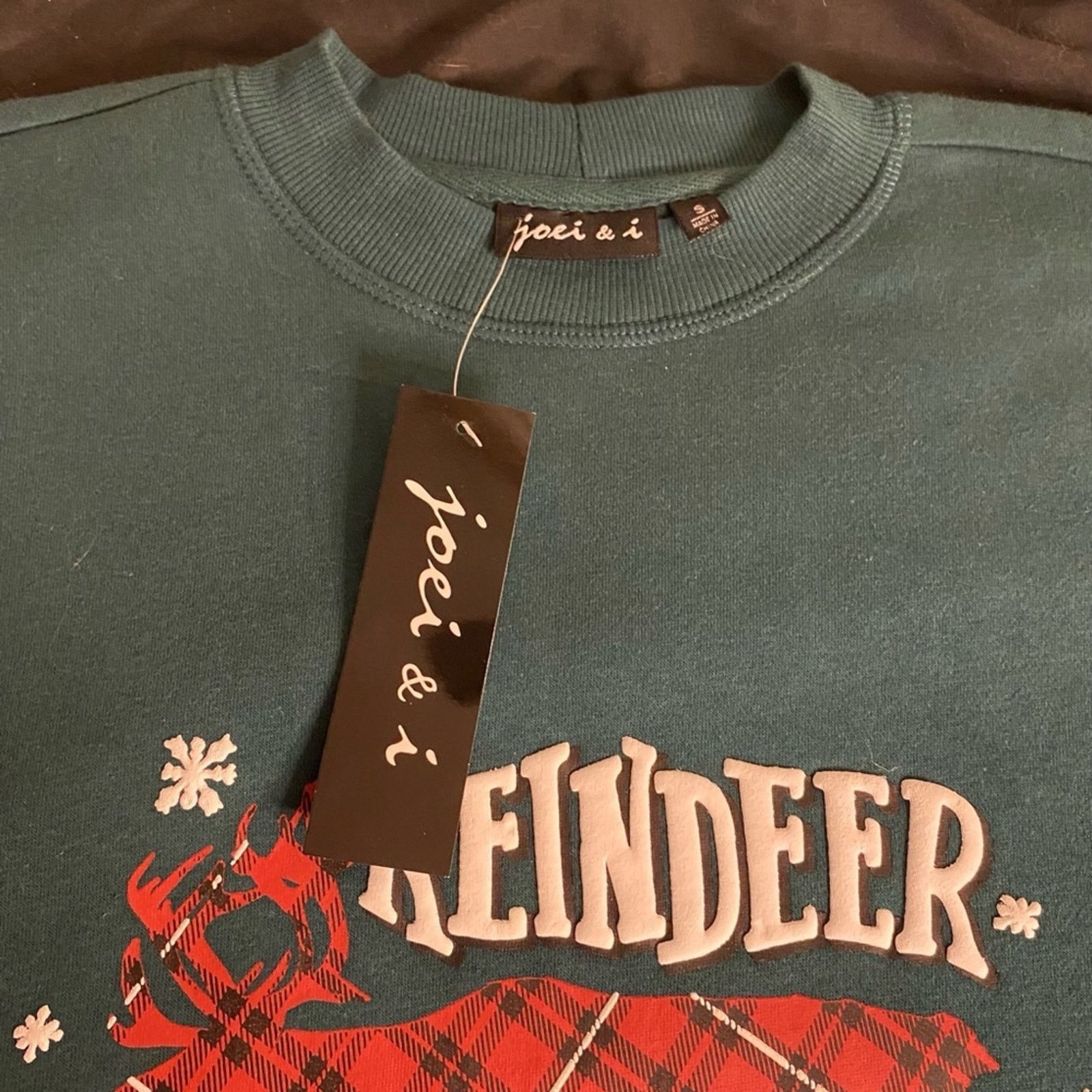 Other Cozy Christmas Reindeer Graphic Sweatshirt Green joei & i S Size S / US 4 / IT 40 - 3 Thumbnail