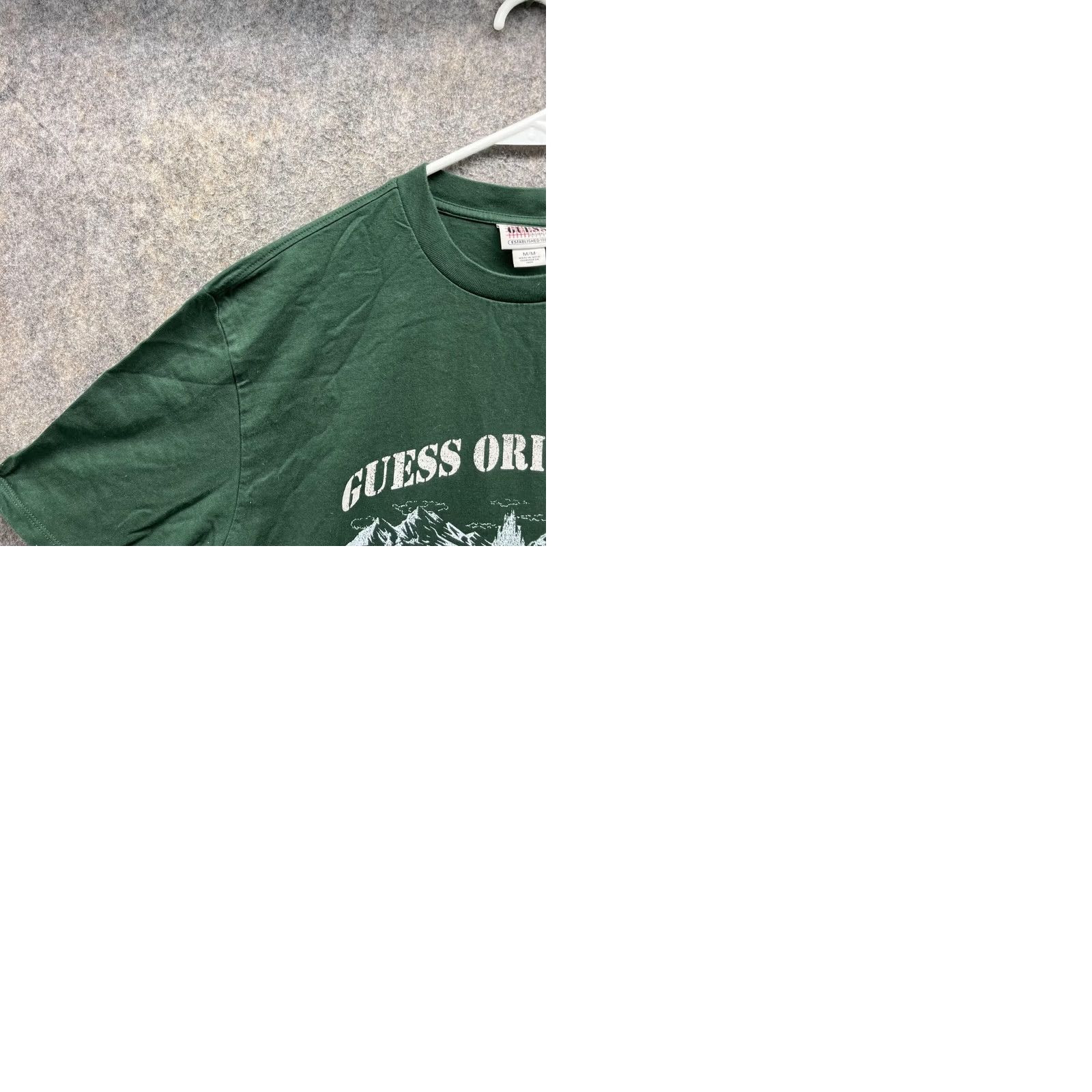 Guess VINTAGE GUESS Shirt Men M Green Crewneck Cotton Solid Logo 90s 00s All Seasons Mens Size US M / EU 48-50 / 2 - 9 Thumbnail