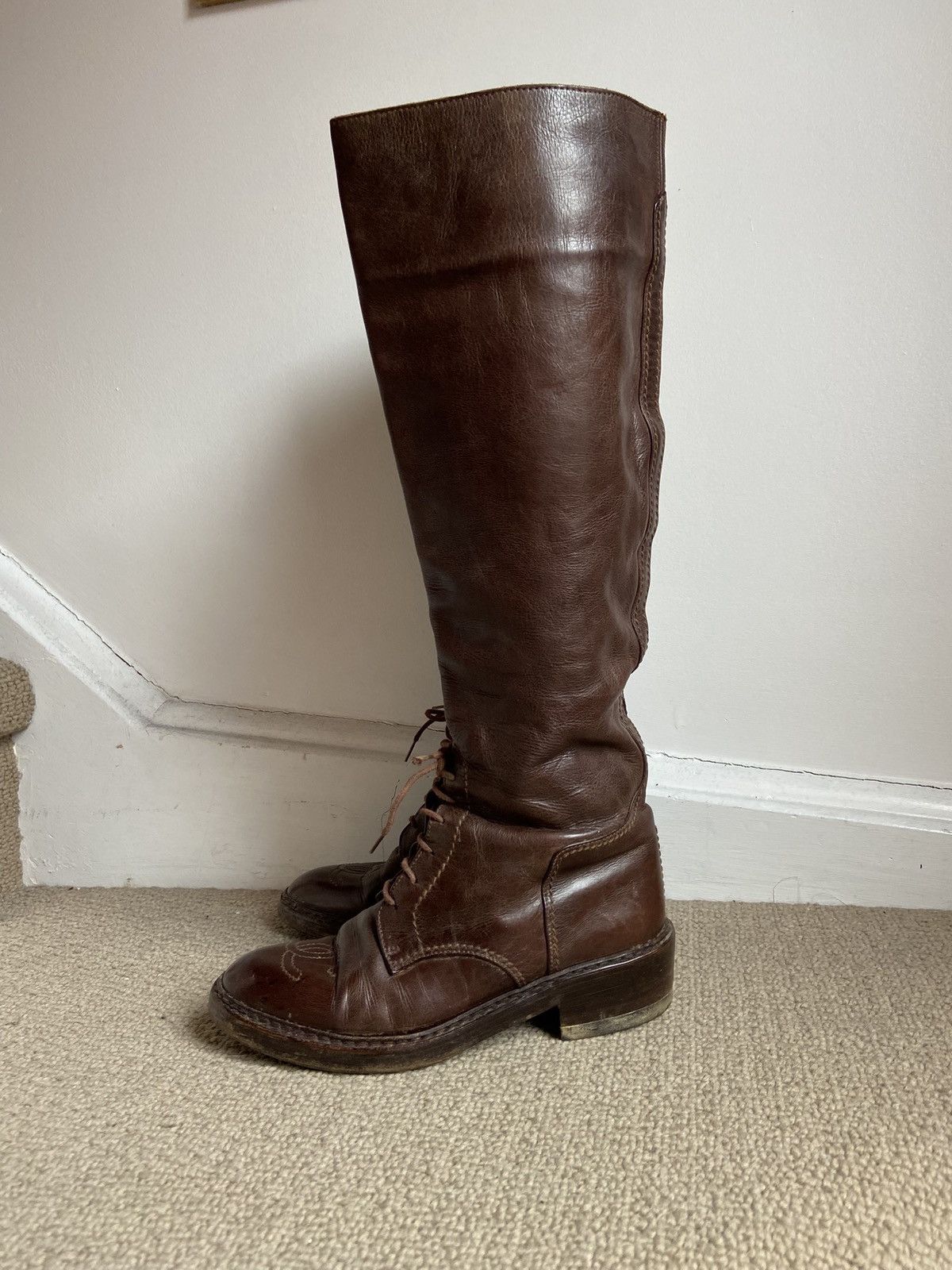 Chanel Chanel Leather Riding Boots Size US 7 / IT 37 - 8 Thumbnail