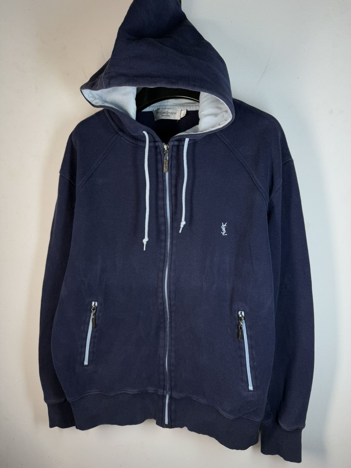 Yves Saint Laurent Navy YSL Hoodie Zip YSL Sweatshirt YSL Sweater Size US M / EU 48-50 / 2 - 2 Thumbnail