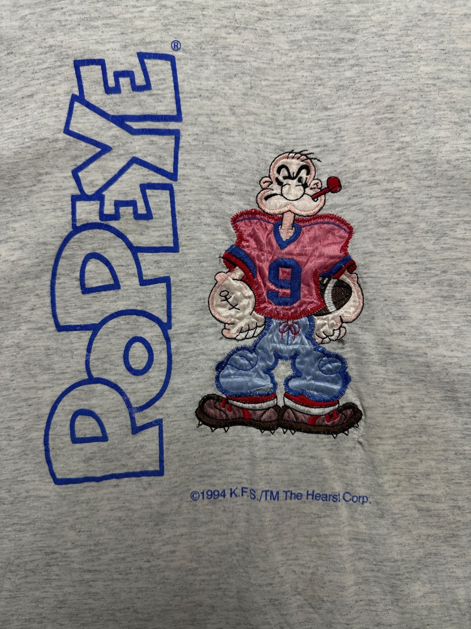 Fruit Of The Loom Vintage 1994 Popeye Football Graphic Made In USA Rare 90s Size US XL / EU 56 / 4 - 3 Thumbnail