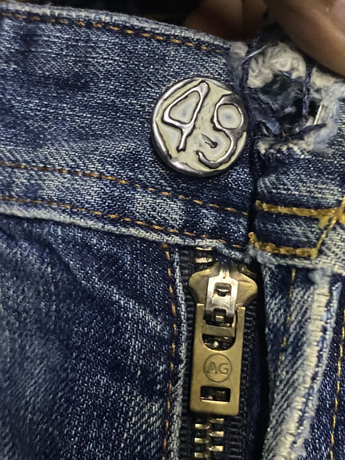 AG Adriano Goldschmied Vintage Adriano Ag Grunge Distresse Straight Jeans Size US 30 / EU 46 - 13 Thumbnail