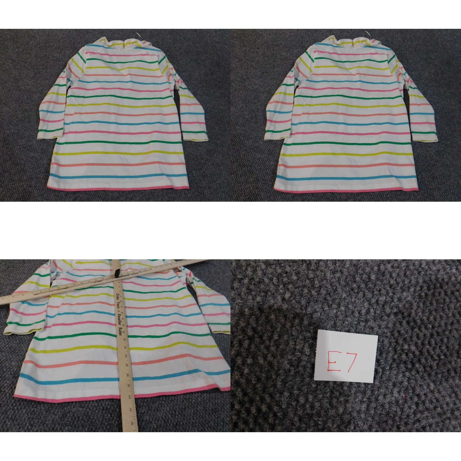 Vintage Crown & Ivy Blouse Shirt Womens Large White Striped Pullover Round Neck Casual Knit Cotton Lightweight Long Sleeve Size L / US 10 / IT 46 - 9 Thumbnail