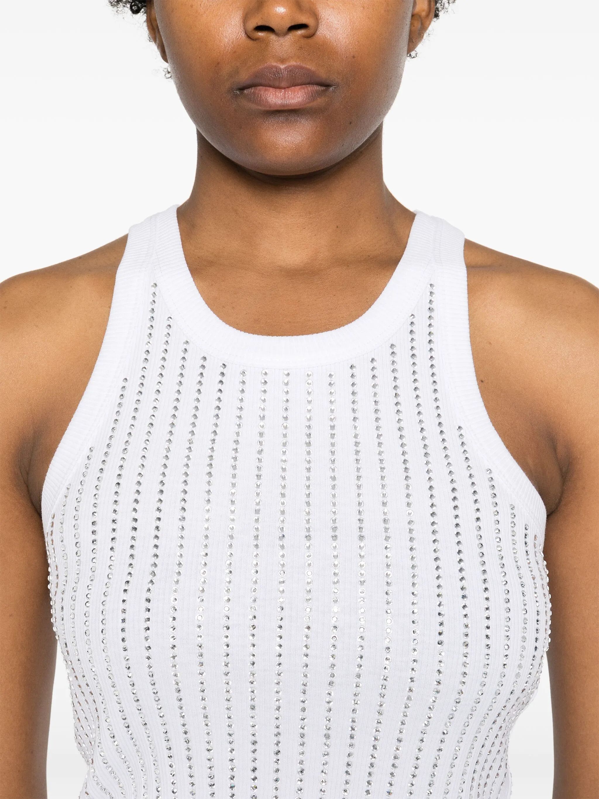 The Attico o1s22i1n0325 Crystal Tank Top in White Size M / US 6-8 / IT 42-44 - 5 Thumbnail