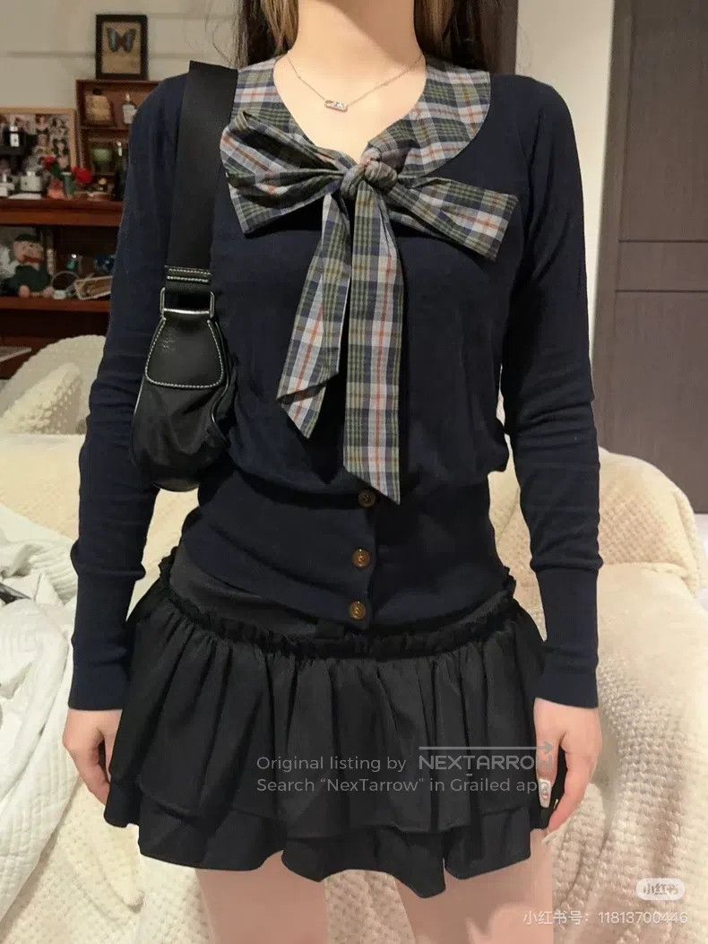 Vivienne Westwood Vivienne Westwood Bow-knitted cardigan - JK uniform tie co Size S / US 4 / IT 40 - 3 Thumbnail