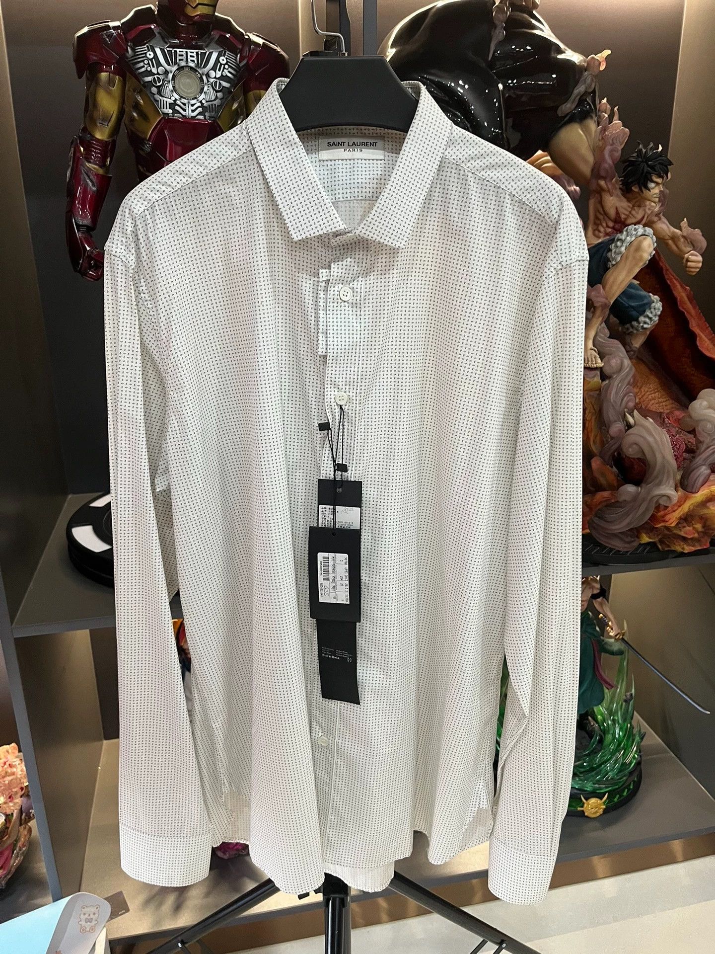 Saint Laurent Paris Polka dot white shirt