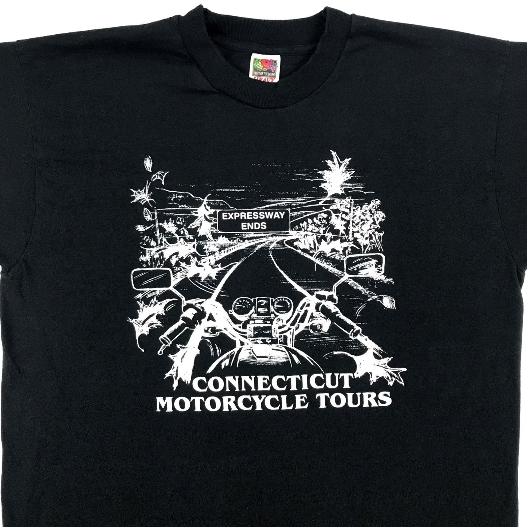 Fruit Of The Loom VINTAGE CONNNECTICUT MOTORCYCLE TOURS T-Shirt XL winsted fall rally biker 90s Men Size US XL / EU 56 / 4 - 3 Thumbnail