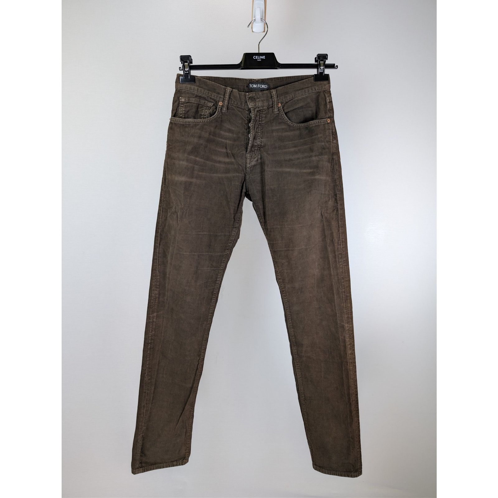 Tom Ford o1rshd1 CC20 slim-fit selvedge denim jeans in a brown/taupe Size US 33 - 9 Thumbnail
