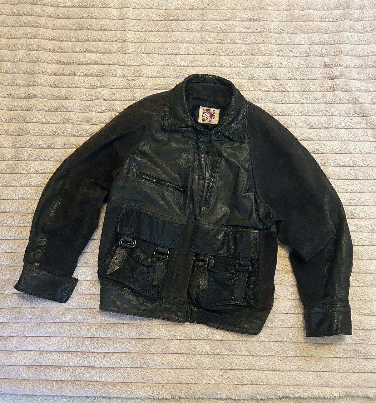 Vintage Vintage Sheep Mates Leather Moto Jacket Size US M / EU 48-50 / 2 - 1 Thumbnail