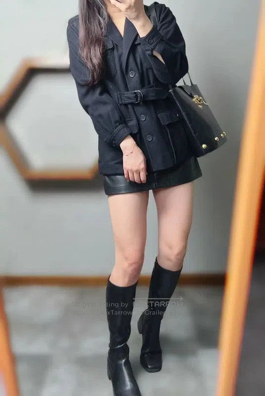Yves Saint Laurent YSL Black Wool Women's Coat . Size XXS / US 00 / IT 34 - 4 Thumbnail