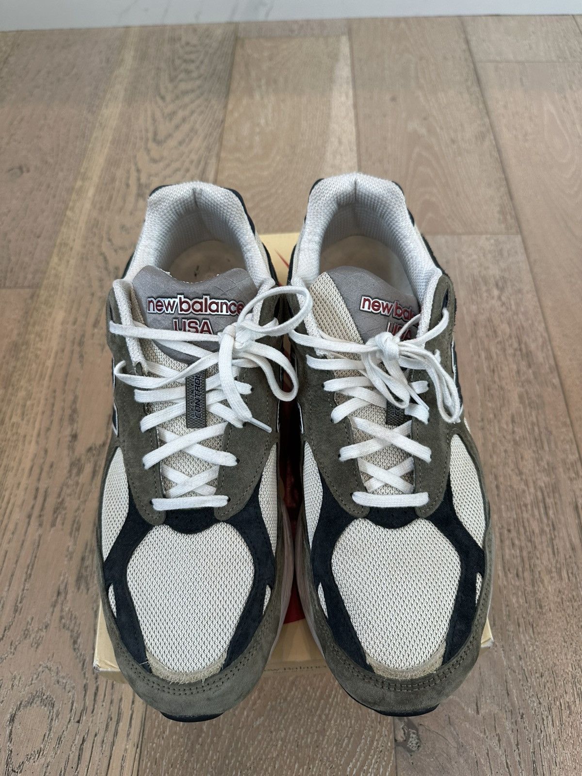 New Balance New Balance 990v3 MiUSA Grey Blue Olive Size US 13 / EU 46 - 2 Thumbnail