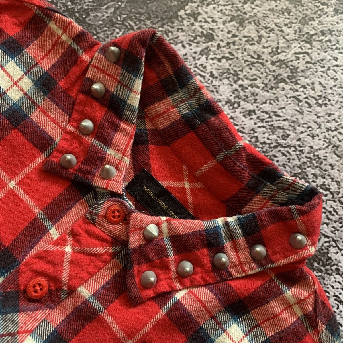 Japanese Brand World Wide Love Flannel Shirt Japanese Brand Size M / US 6-8 / IT 42-44 - 5 Thumbnail