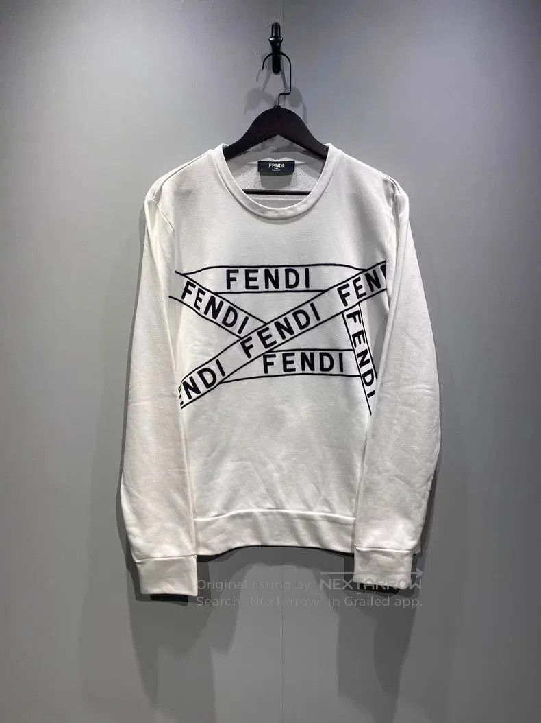 Fendi Fendi Logo Embroidered Stripe Sweatshirt. Size US L / EU 52-54 / 3 - 1 Thumbnail