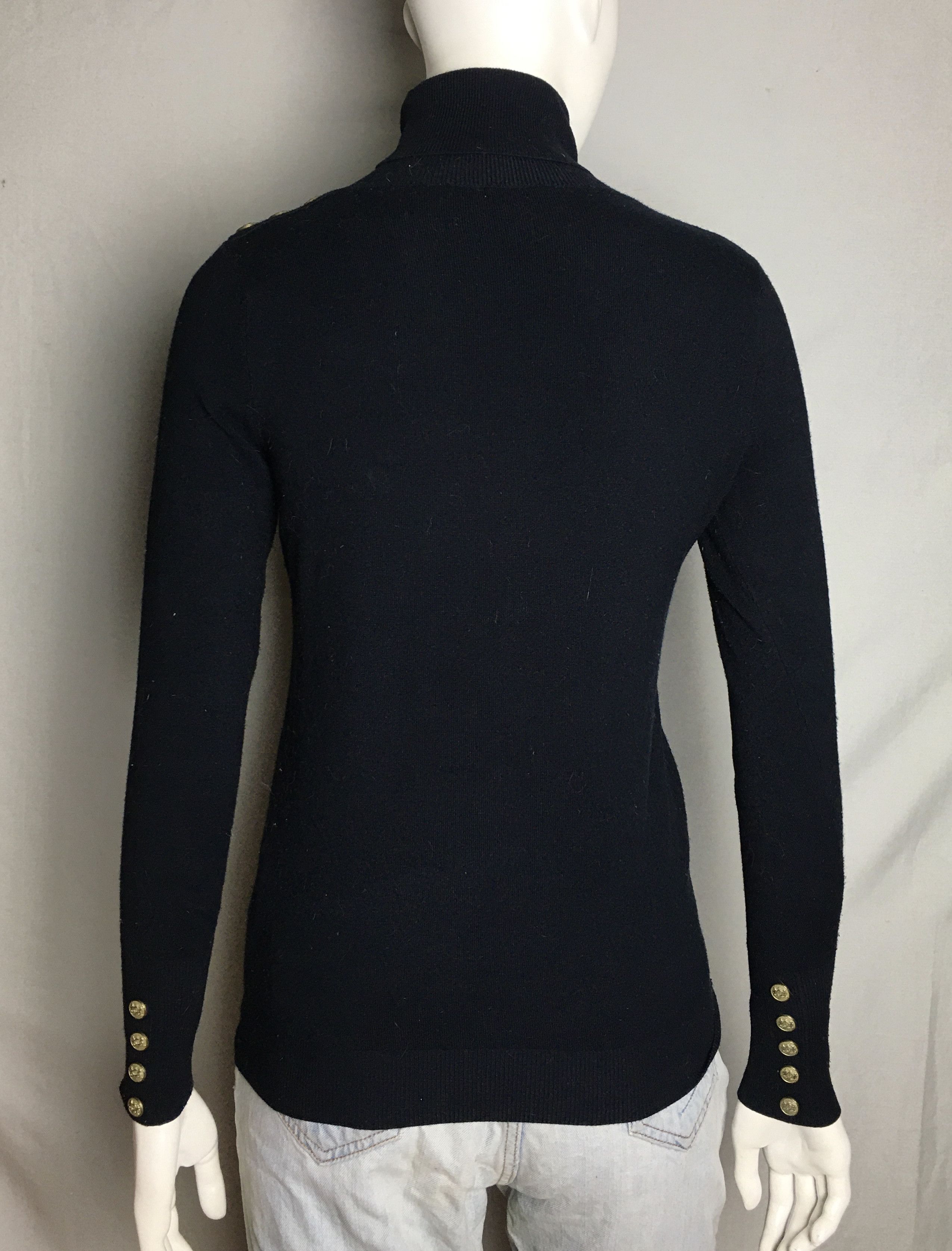 Cooper HOLLAND COOPER Buttoned Roll Neck Black Jumper Sweater Size XS / US 0-2 / IT 36-38 - 5 Thumbnail