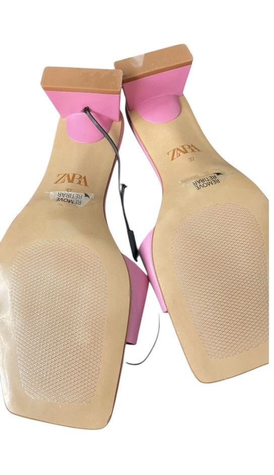 Zara Zara sugar pink mules genuine leather 37 size Size US 7 / IT 37 - 6 Thumbnail