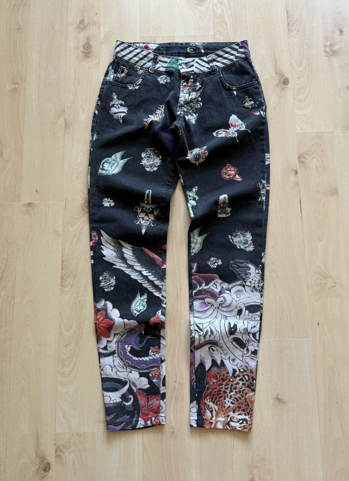 Just Cavalli Just Cavalli vintage Fullprint avant garde skinny jeans Size 26" / US 2 / IT 38 - 1 Thumbnail