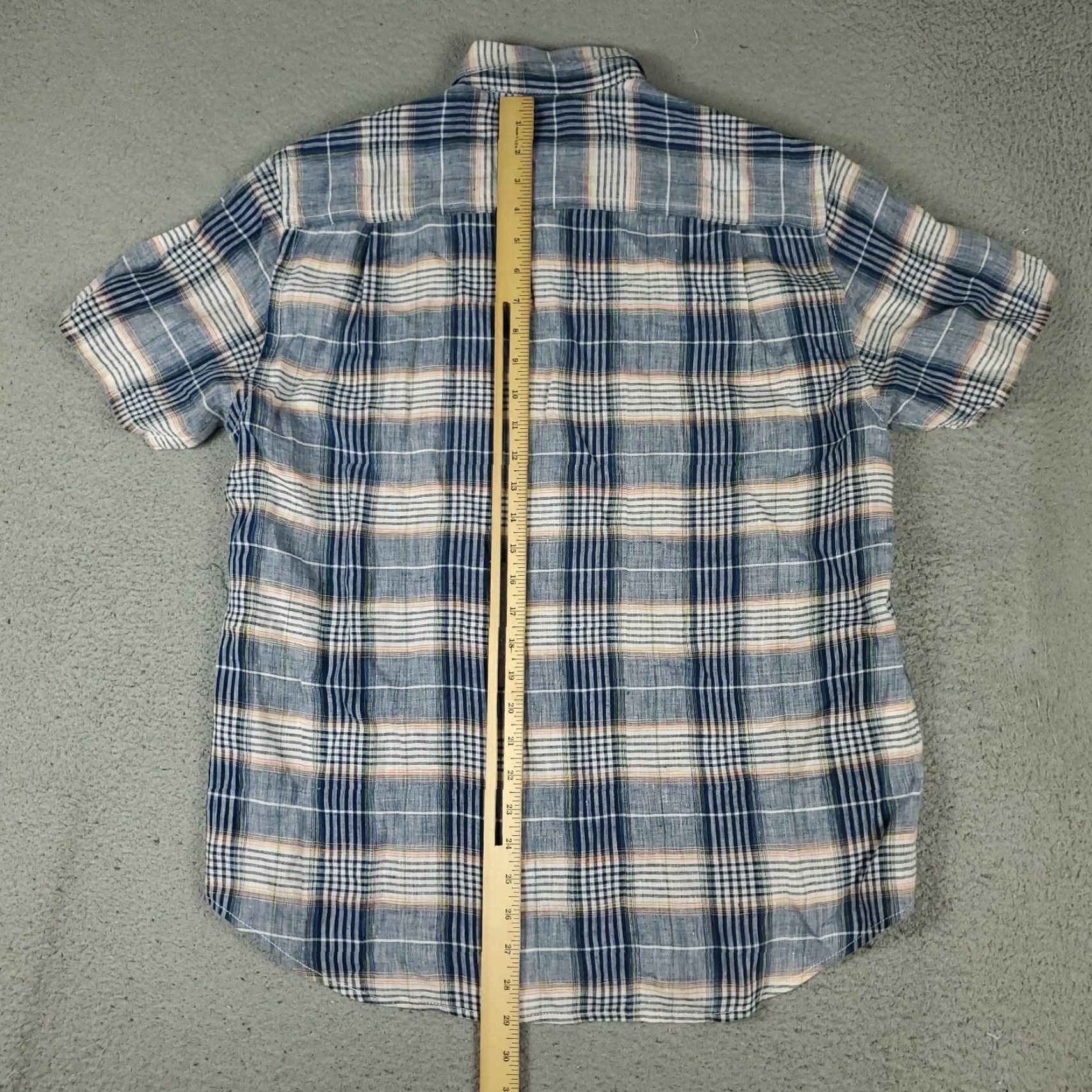 Tommy Bahama Tommy Bahama Blue Plaid Linen Button Up Shirt Adult Medium Short Sleeve Mens Size US M / EU 48-50 / 2 - 3 Thumbnail