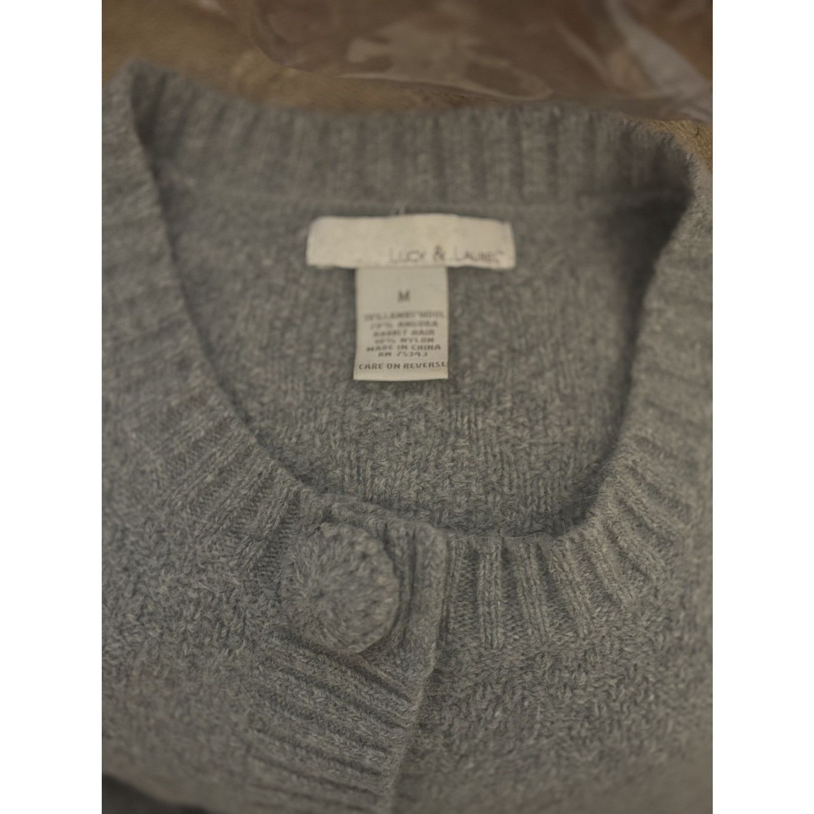 & Other Stories Vintage Lucy & Laurel Gray 100% Lambswool Cardigan Sweater Size M / US 6-8 / IT 42-44 - 9 Thumbnail