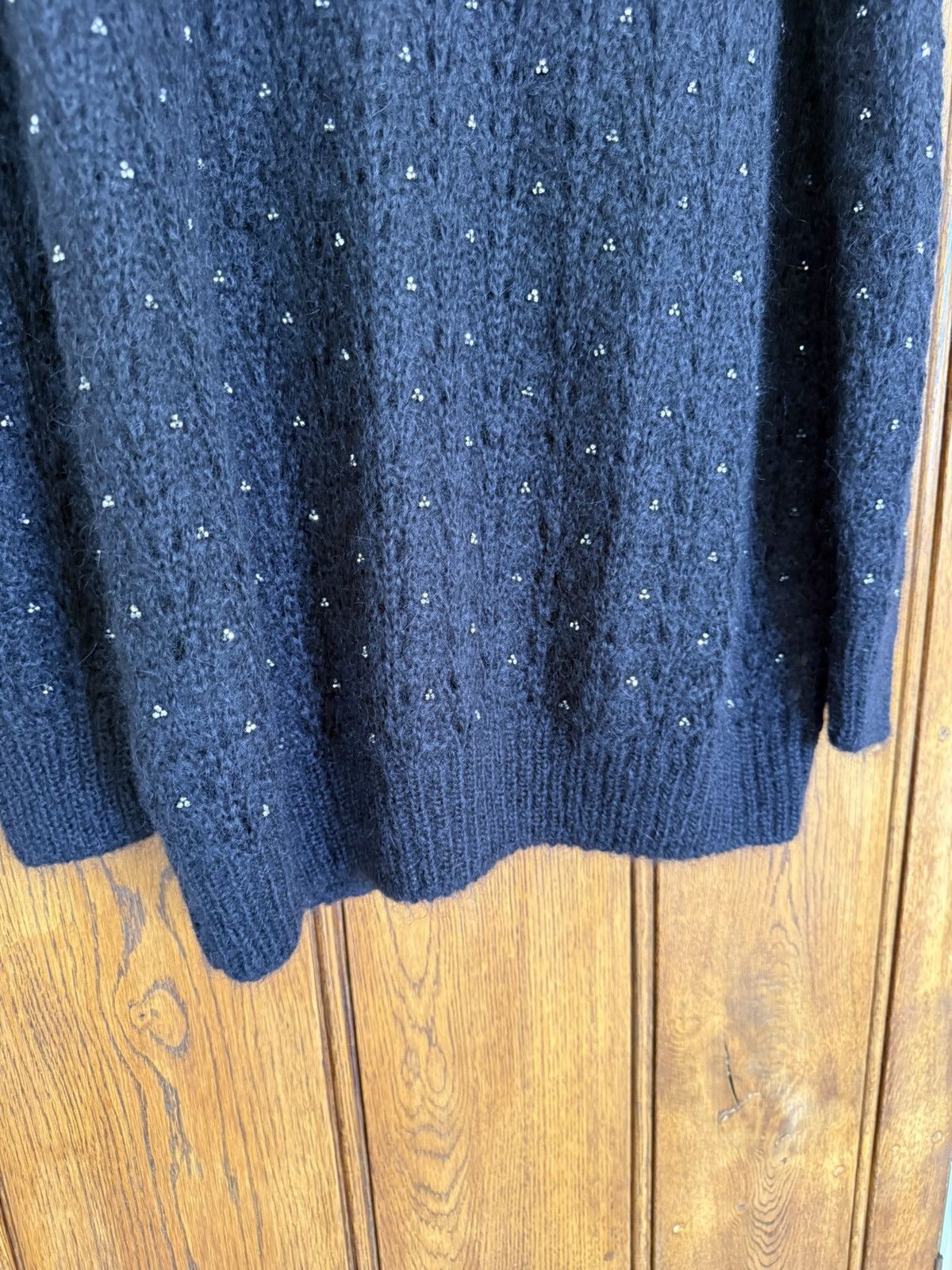 Saint Laurent Paris FW15 Saint Laurent studded mohair black cardigan glass Hedi Size US M / EU 48-50 / 2 - 16 Thumbnail