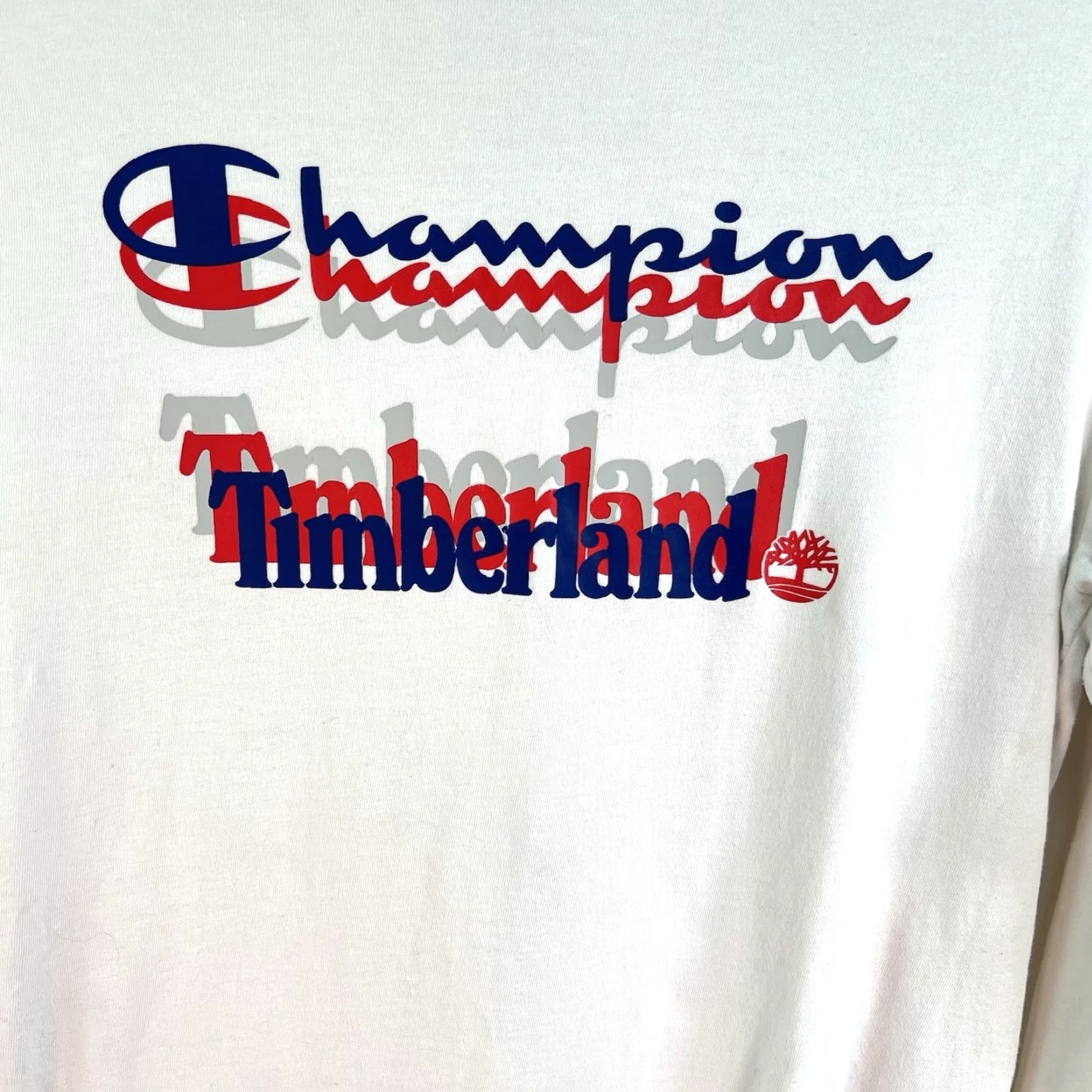 Champion VINTAGE Champion Long Sleeve Crew Neck Shirt Mens XL White Cotton Logo All Seasons Size US XL / EU 56 / 4 - 5 Thumbnail