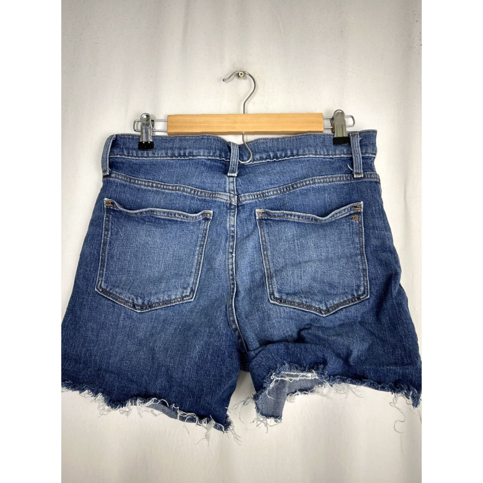 Madewell Madewell Shorts Women 29 High-Rise Cut-Off Blue Denim Medium Wash 30x5 Size 29" - 7 Thumbnail