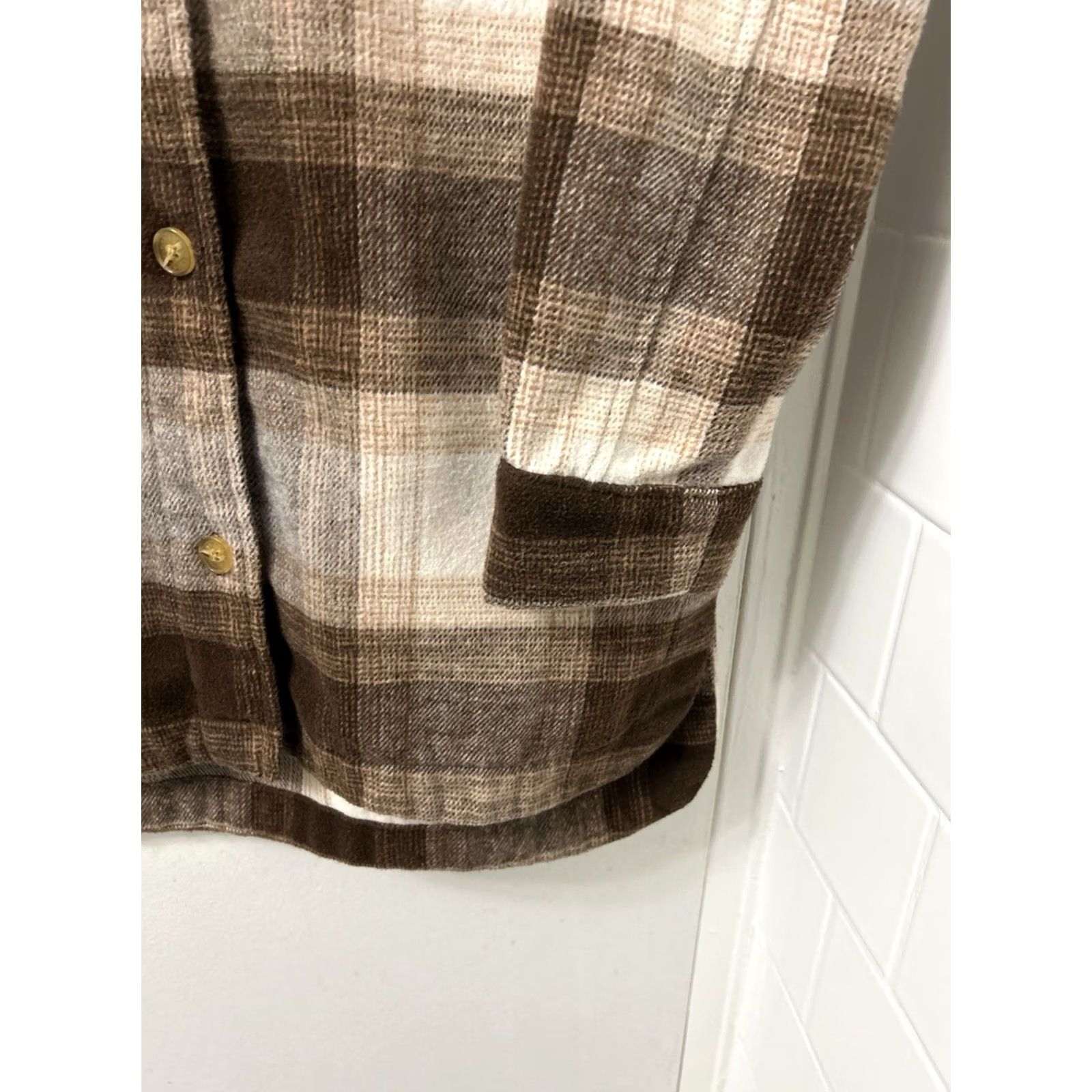Banana Republic Banana Republic Shirt Jacket Womens XS Brown Plaid Wool Blend Shacket Oversized Shacket Casual Womens XS Brown Plaid Wool Blend Shirt Jacket Size XS / US 0-2 / IT 36-38 - 6 Thumbnail