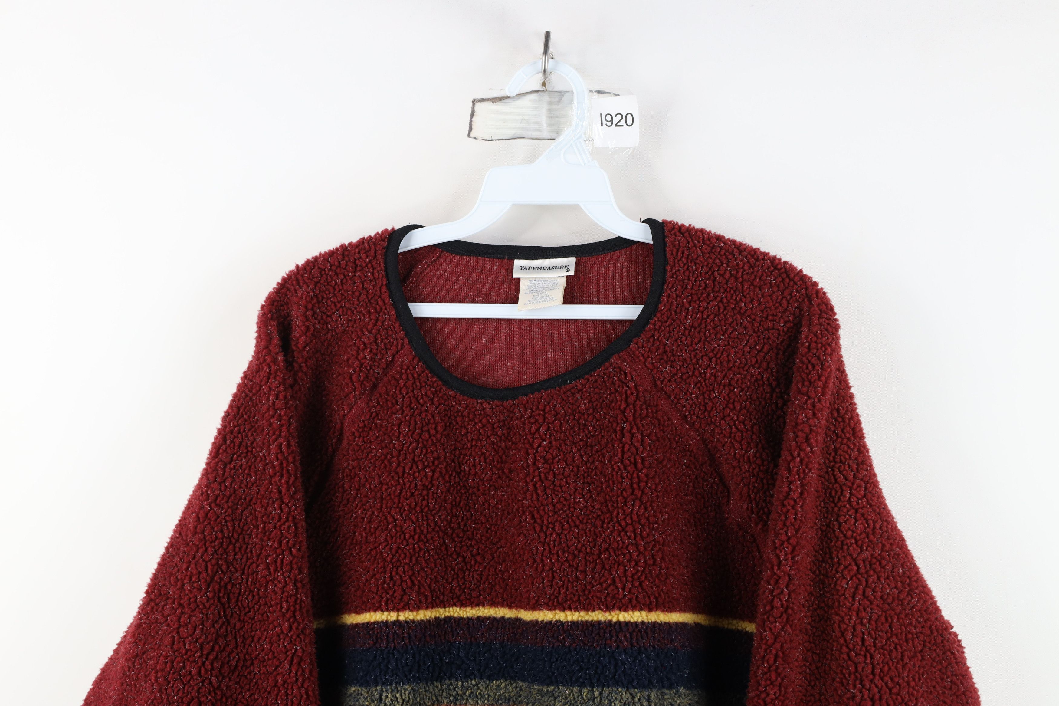 Vintage Vintage 90s Streetwear Striped Deep Pile Fleece Sweater Size L / US 10 / IT 46 - 2 Thumbnail