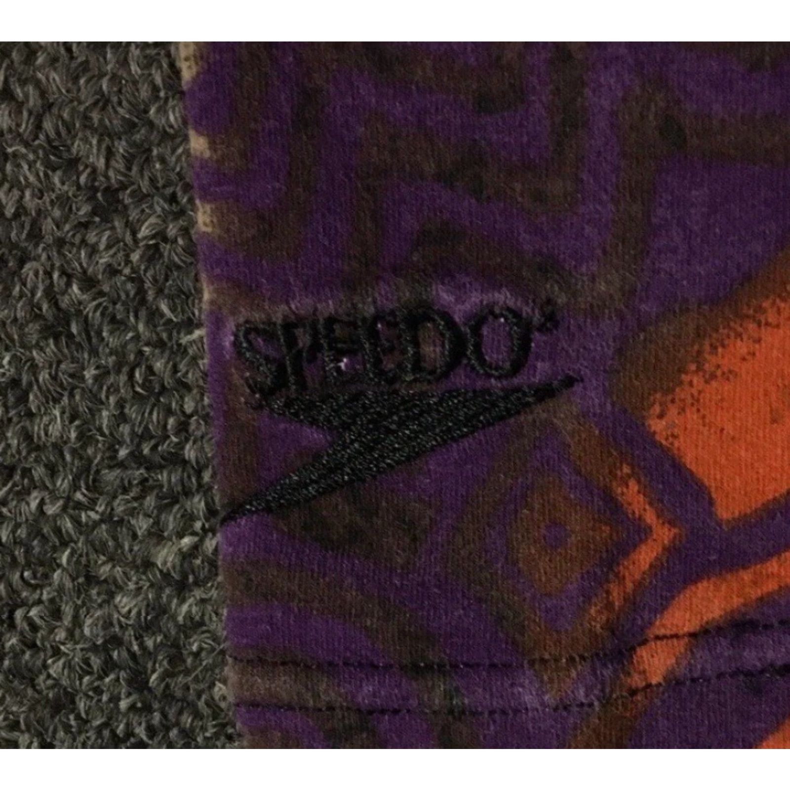 Speedo Vtg 90s Speedo Abstract Art All Over Print Leggings S Womens Purple USA Track & Field PE Navy Ocean Pacific Vaporwave 80s 70s 90s Size 28" / US 6 / IT 42 - 2 Thumbnail