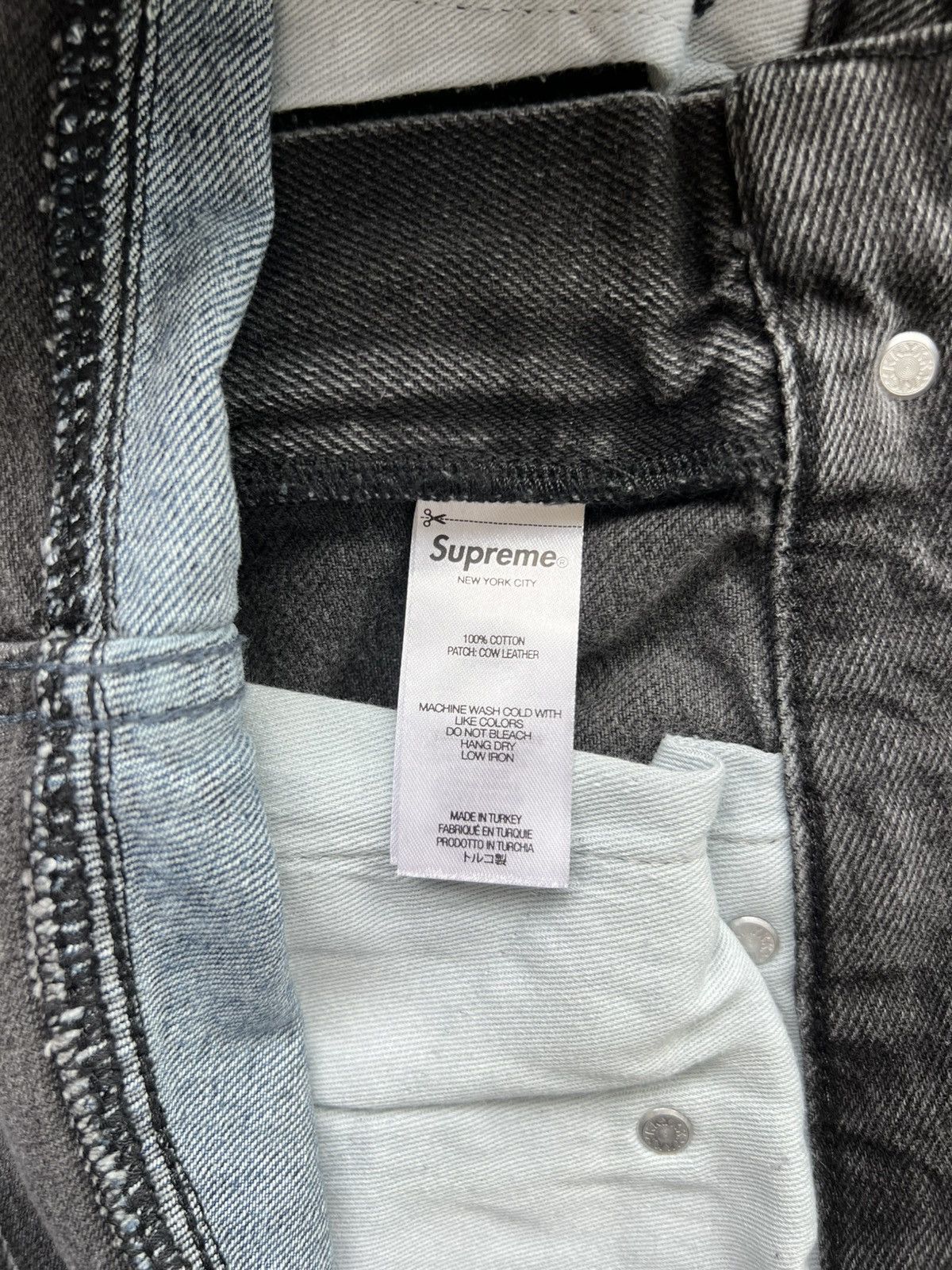 Supreme Supreme 2-Tone Paneled Denim Jeans “Black” 32 Size US 32 / EU 48 - 9 Thumbnail