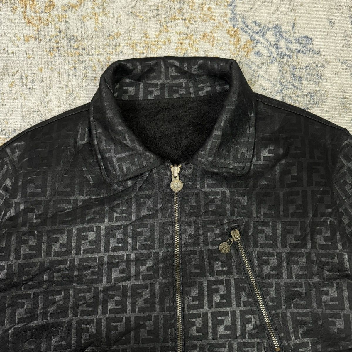 Vintage FENDI Zucca Monogram Reversible Cold Weather Jacket