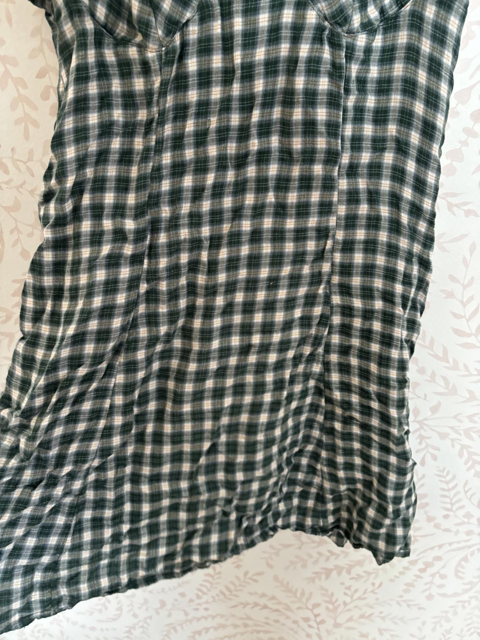 American Eagle Outfitters Grunge American Eagle Green Gingham Dress Size L / US 10 / IT 46 - 3 Thumbnail