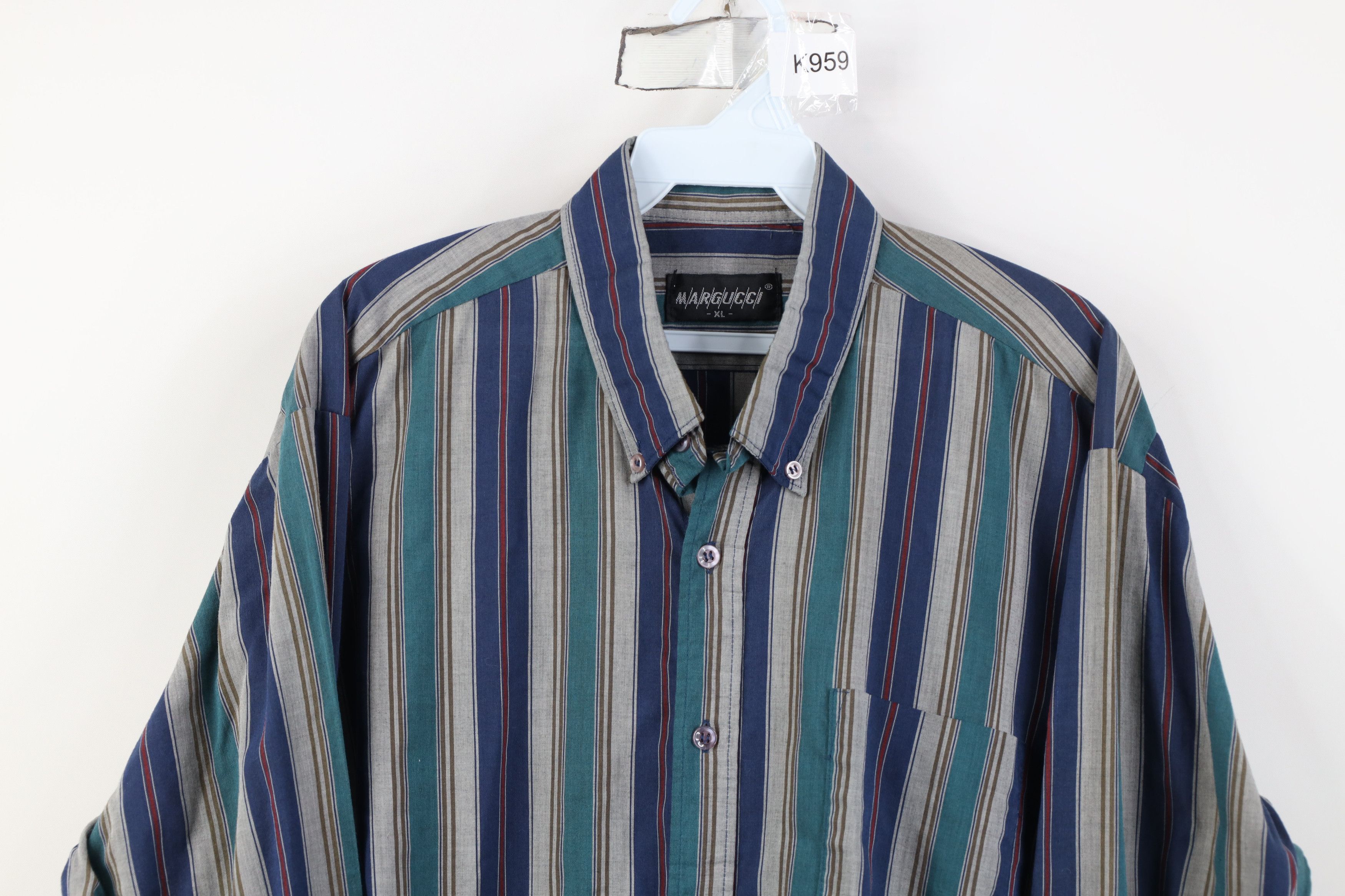 Vintage Vintage 90s Streetwear Block Collared Button Down Shirt Size US XL / EU 56 / 4 - 2 Thumbnail