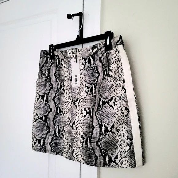 BB Dakota Python The Prowl Snake Print Faux Leather Skirt NWT Size 32" / US 10 / IT 46 - 10 Thumbnail