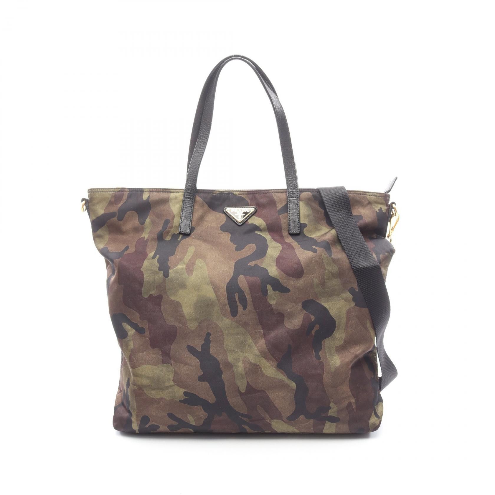 Prada Prada PRADA Camouflage Nylon Saffiano Leather 2way Tote Bag Nylon canvas Tote Bag B2600A DUTY FREE for USA Size ONE SIZE - 1 Thumbnail