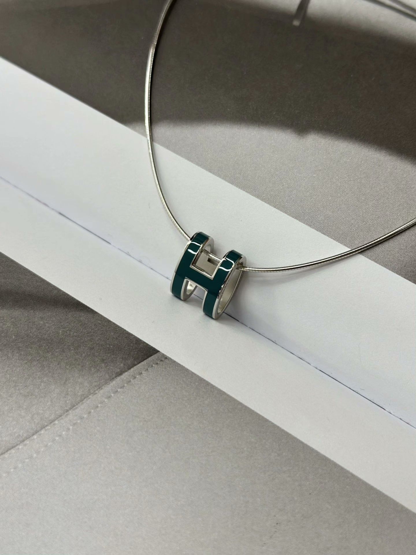 Hermes HERMES POP H Letter Silver Chain Necklace Size ONE SIZE - 1 Thumbnail