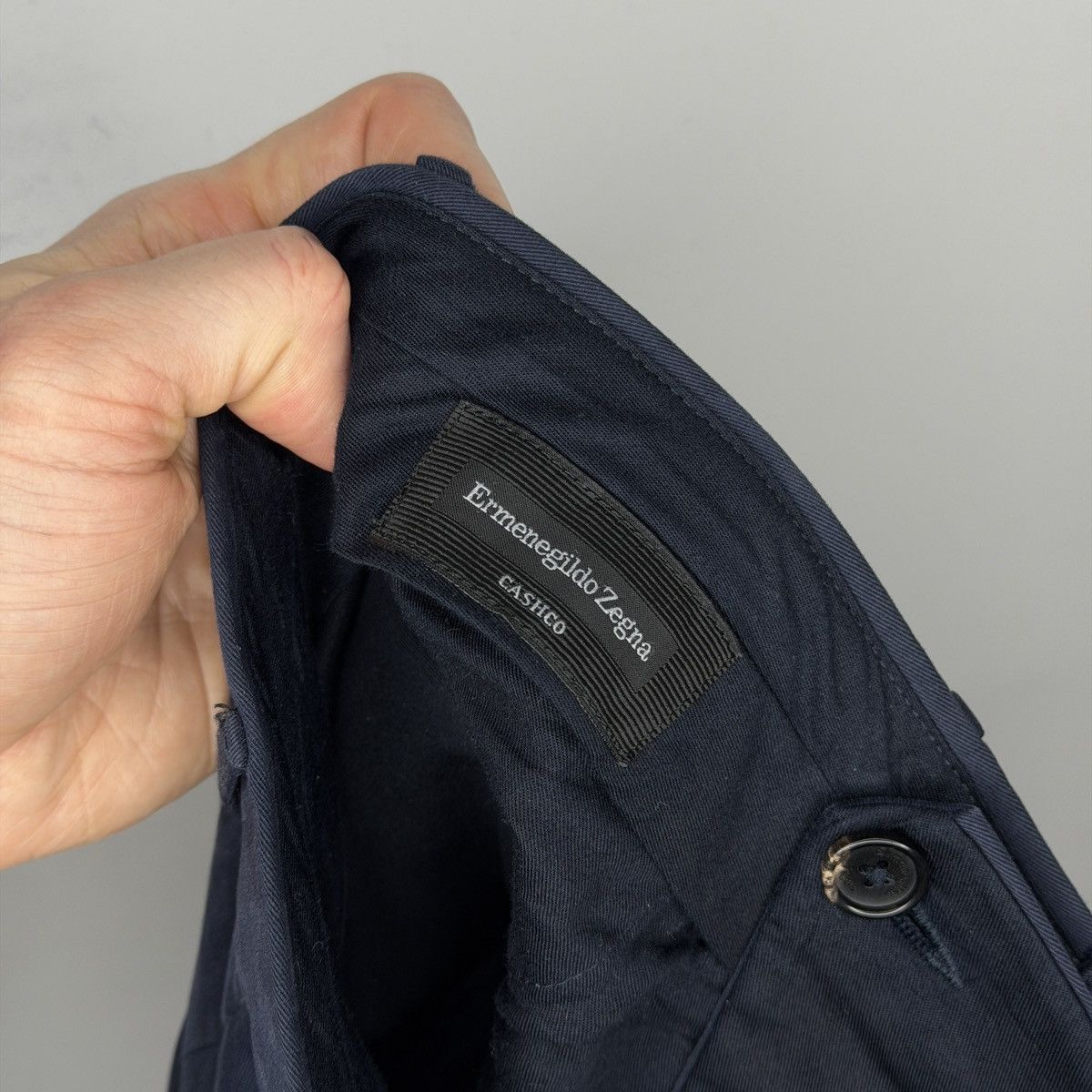 Ermenegildo Zegna Ermenegildo Zegna Navy Chino Premium Cotton Pants Size US 33 - 10 Thumbnail