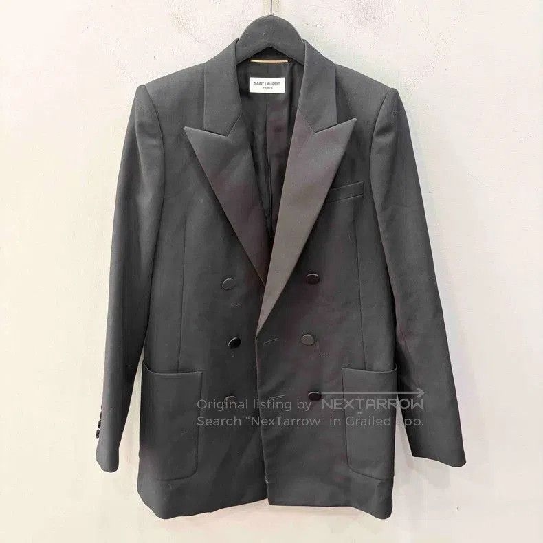 Yves Saint Laurent YSL 23 New Black Double-Breasted Blazer. Size US M / EU 48-50 / 2 - 1 Thumbnail