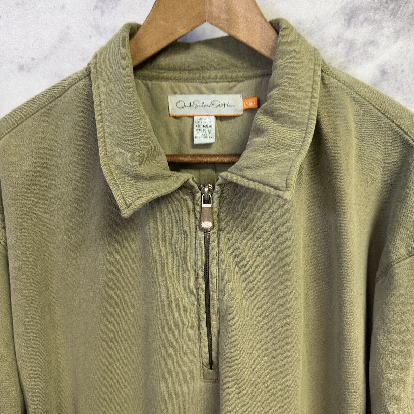 Quiksilver Quiksilver Edition Sweatshirt Mens 2XL Green 1/4 Zip Long Sl Size US XXL / EU 58 / 5 - 3 Thumbnail