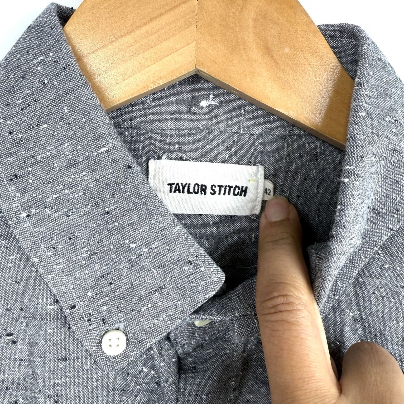 Taylor Stitch Taylor Stitch Shirt Mens 42 Button-Up Gray Long Sleeve Cotton Linen Organic Classic Casual Travel Size US XL / EU 56 / 4 - 3 Thumbnail