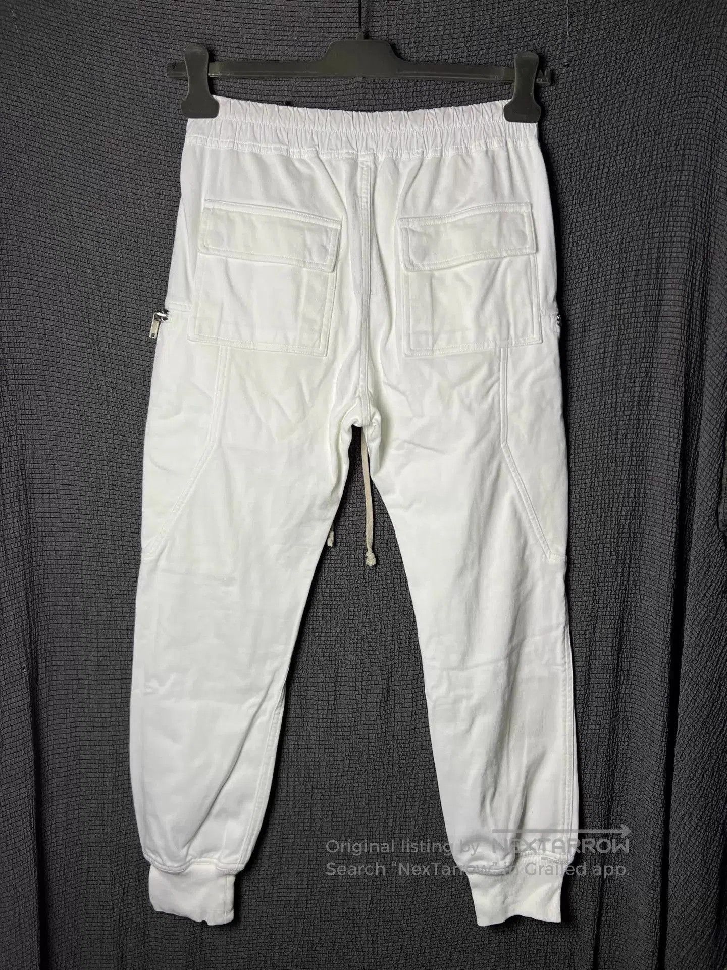 Rick Owens White Sweatpants with Zipper Pockets Size 32. Size US 32 / EU 48 - 1 Thumbnail
