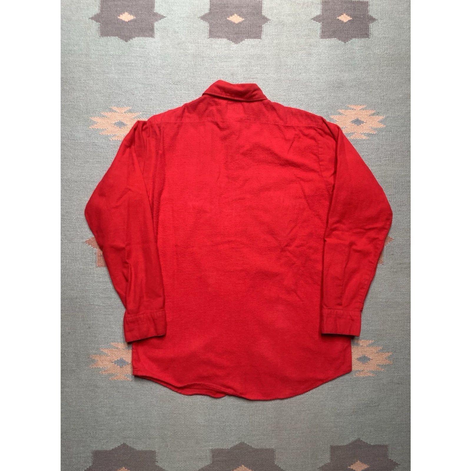 Vintage VINTAGE Five Brothers Chamois Flannel Work Shirt Button-Up Long Sleeve Red M Medium Men 60s Cotton Brushed Soft Size US M / EU 48-50 / 2 - 6 Thumbnail