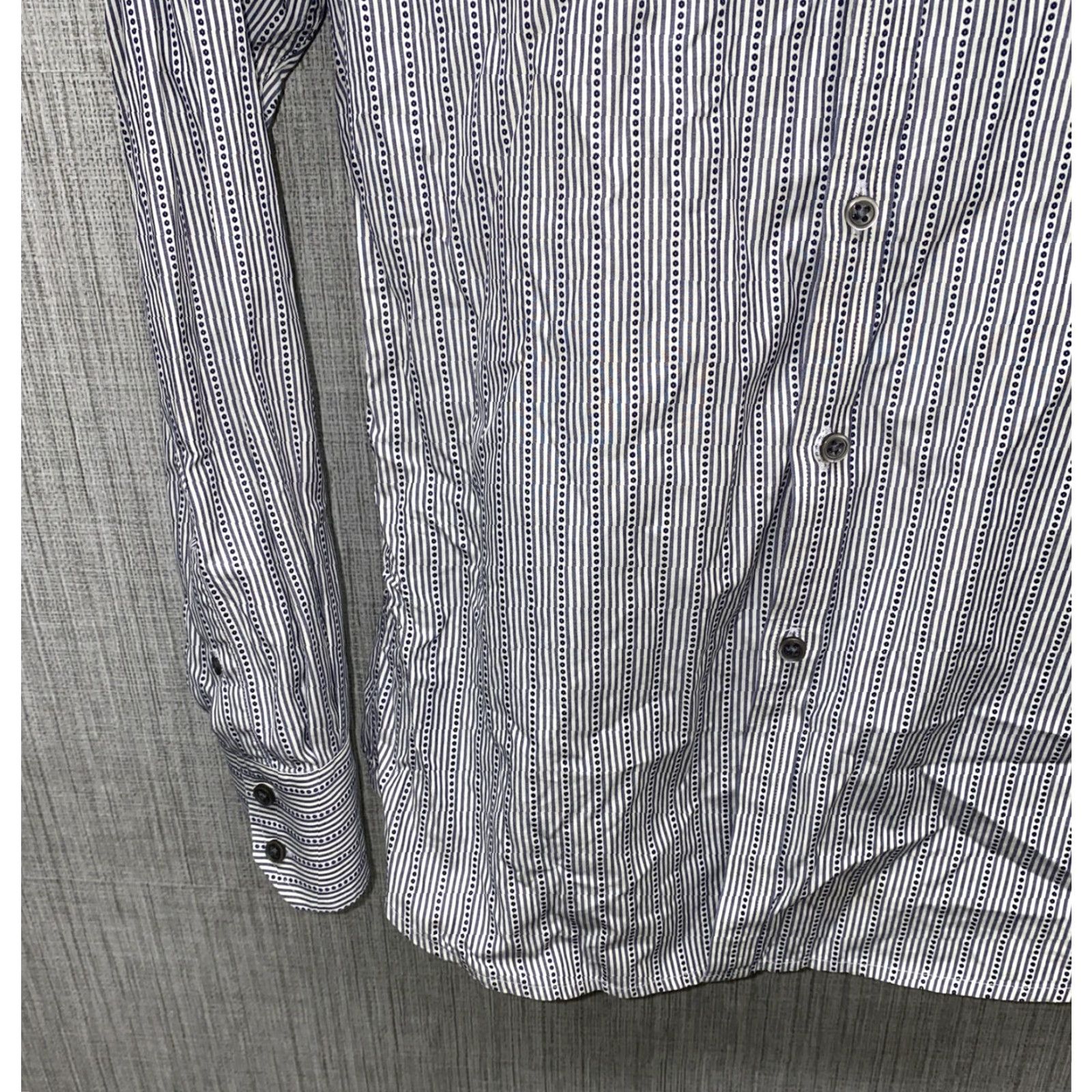 Robert Graham Robert Graham Mens Long Sleeve Button Down Collared Shirt Gray/White XL Size US XL / EU 56 / 4 - 4 Thumbnail