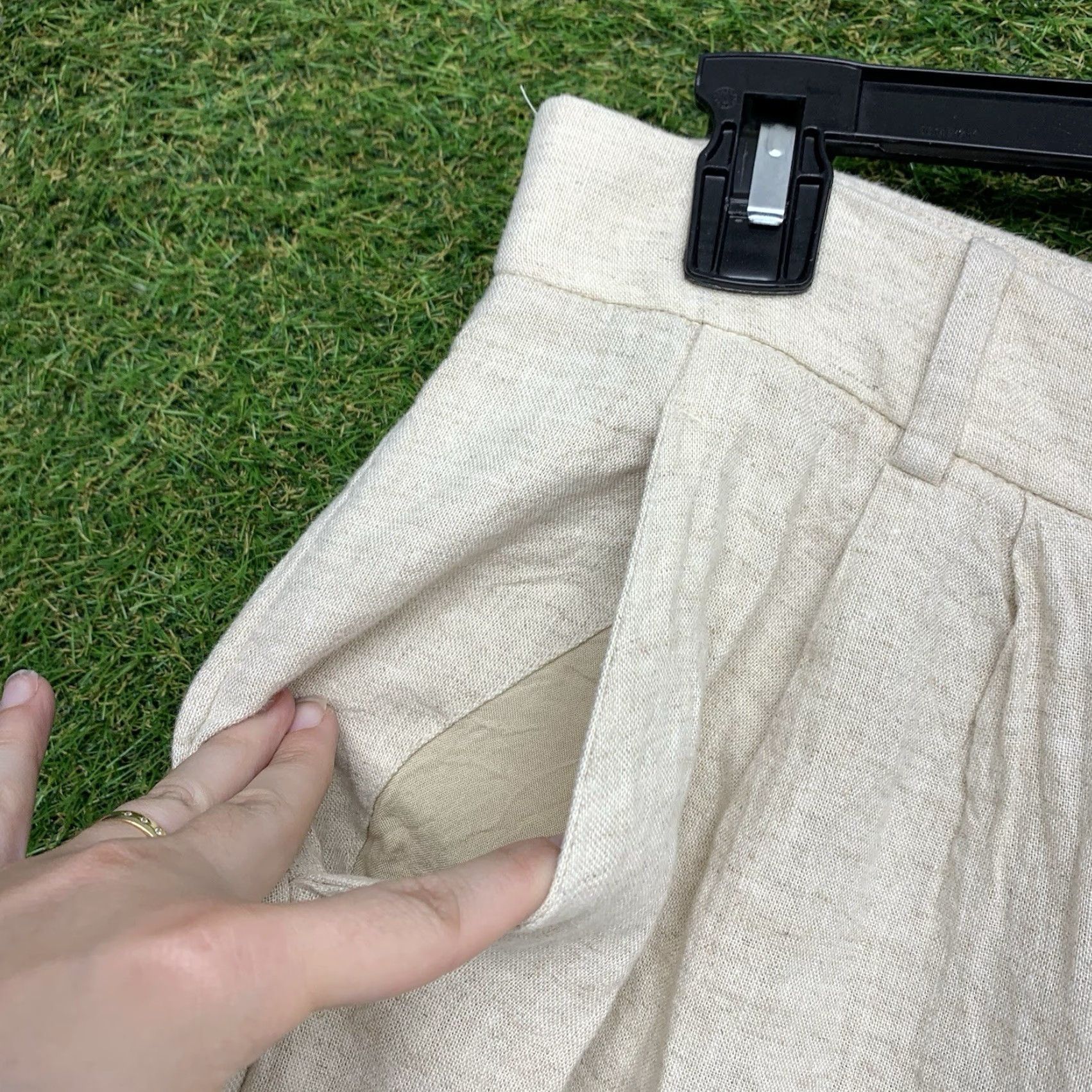 Abercrombie & Fitch VINTAGE Abercrombie & Fitch Linen Pants Womens 14 Wide Leg High Rise Baggy Beach Bohemian City Size 36" / US 14 / IT 50 - 6 Thumbnail