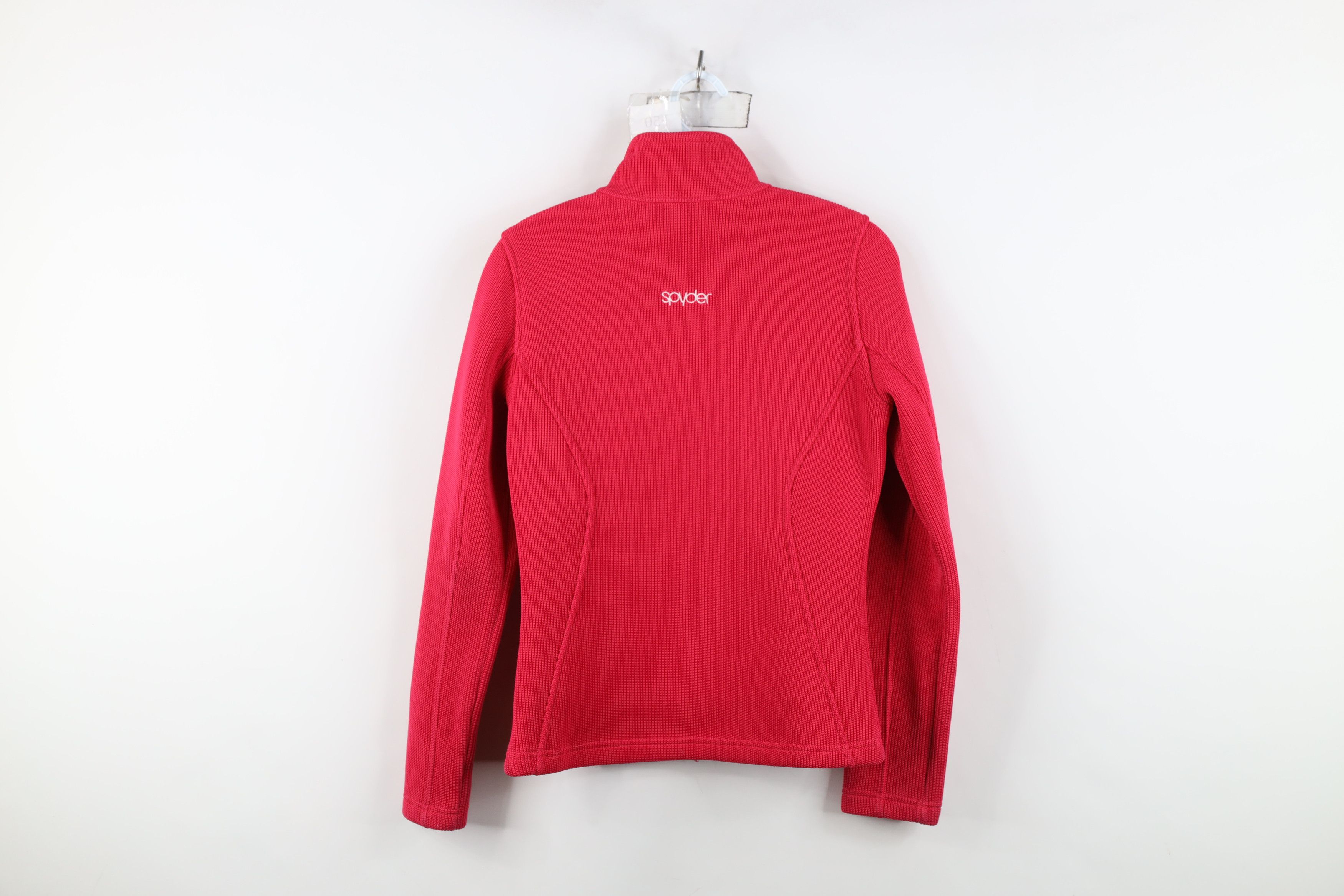 Spyder Spyder Ribbed Knit Full Zip Sweater Jacket Swacket Pink Size S / US 4 / IT 40 - 14 Thumbnail