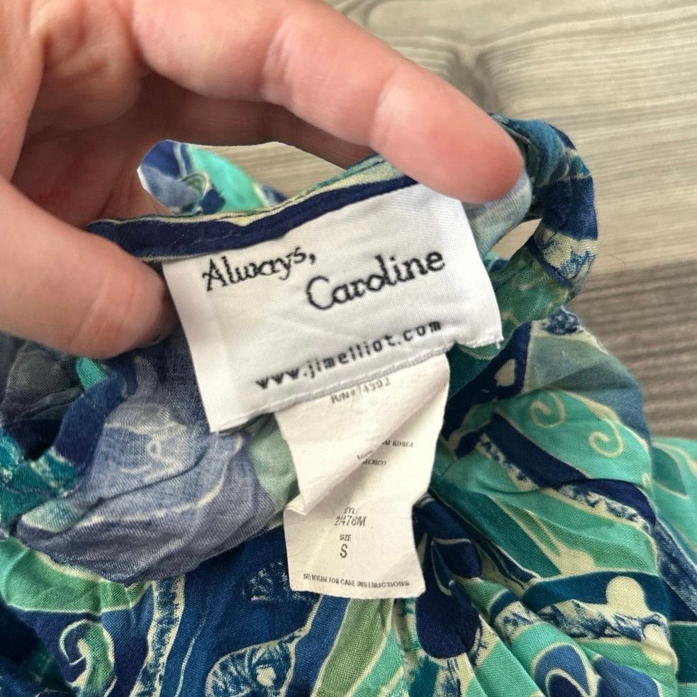 Other always caroline blue green floral tank long dress Size S / US 4 / IT 40 - 3 Thumbnail