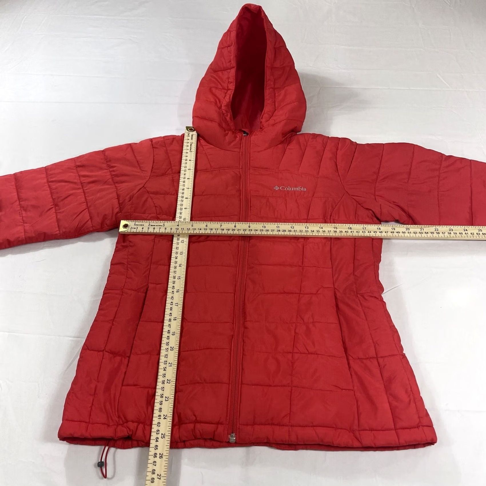 Vintage Columbia Puffer Jacket Unisex Adults M Hooded Red Thermal Coil Quilted Zip Size M / US 6-8 / IT 42-44 - 3 Thumbnail
