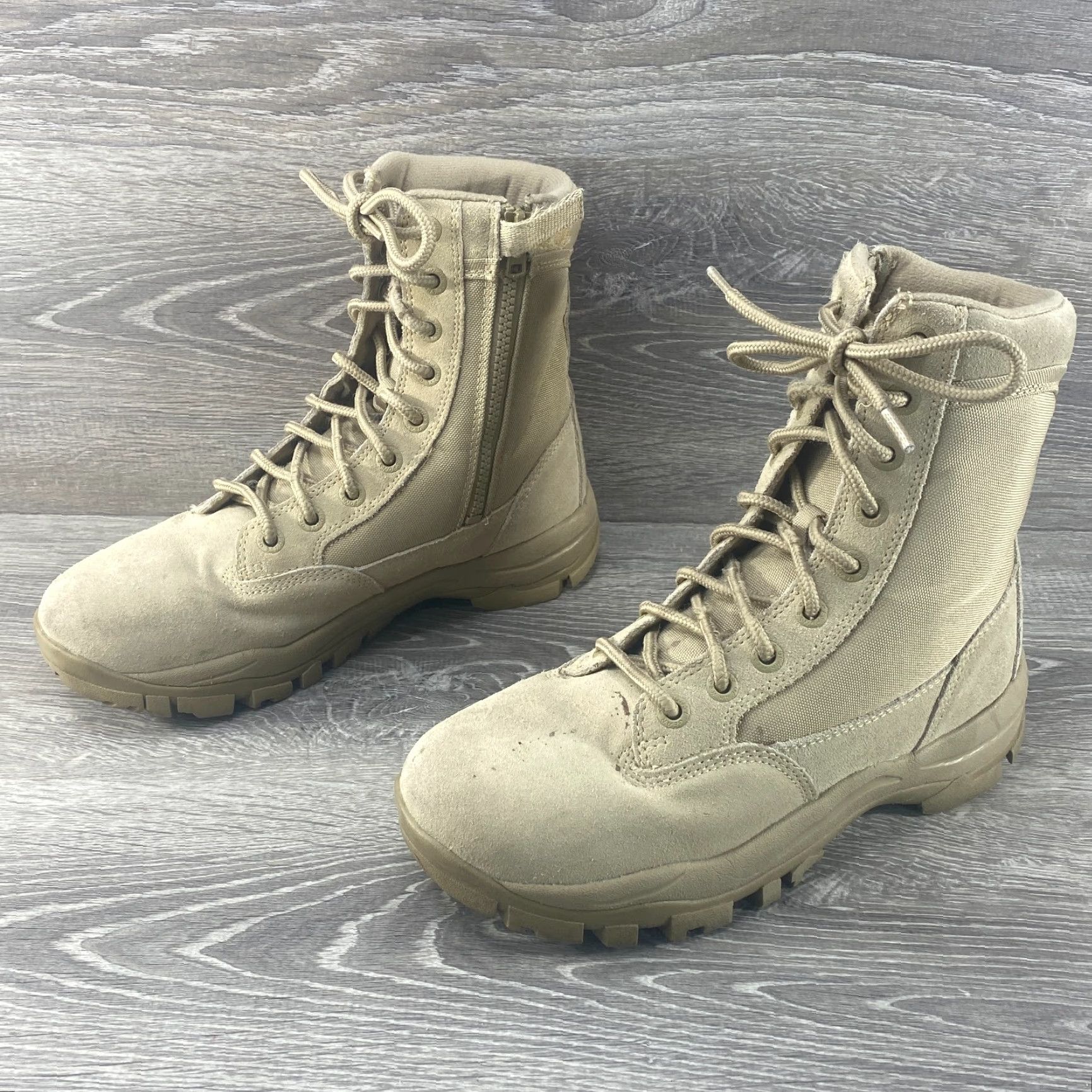 Vintage Response Gear Mens 9 RG Tactical 1080 Suede Desert Tan 8" Combat Boot Side Zip Mens Boots Tan 9 Size US 8 / EU 41 - 5 Thumbnail