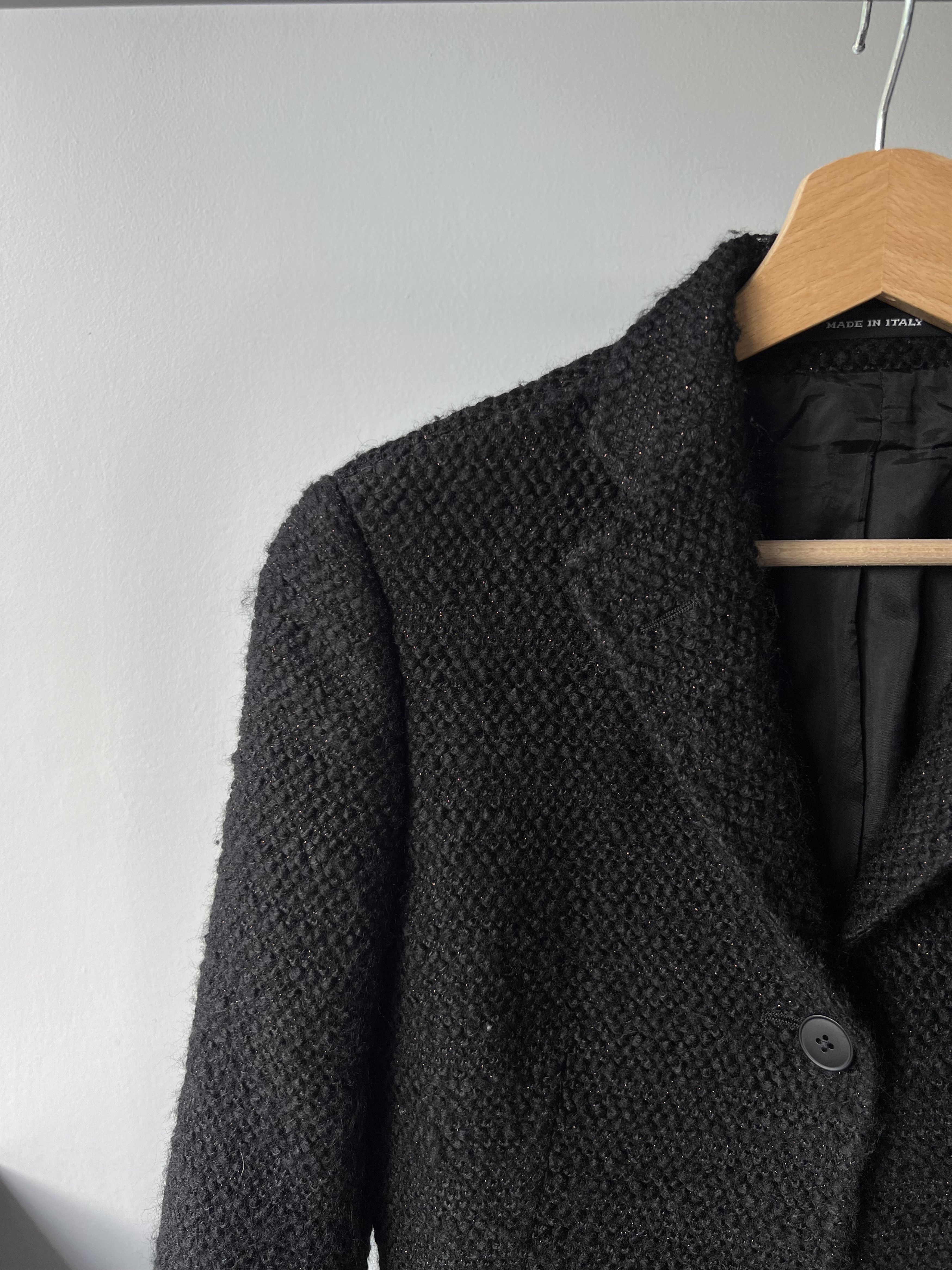 Tagliatore Tagliatore Women's Black Tweed Blazer Jacket Made In Italy Size XS / US 0-2 / IT 36-38 - 5 Thumbnail