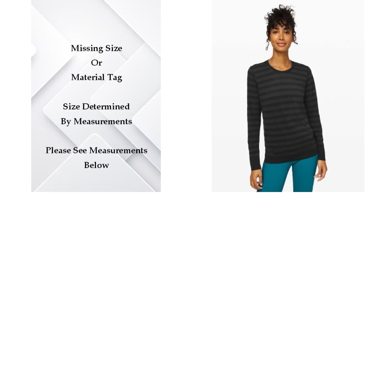 Lululemon Lululemon Women's Breeze By Long Sleeve Stripe Black / Deep Coal Sz 6 Shirt Pullover Activewear Lightweight Breathable Stretch Athletic Casual Size M / US 6-8 / IT 42-44 - 8 Thumbnail